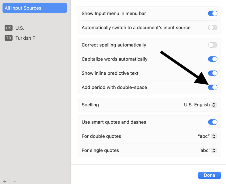 How to Enable or Disable Automatic Period After Double Space on Mac