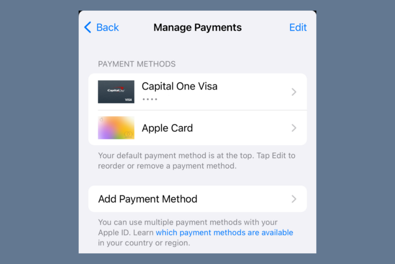 How to Change or Remove a Payment Method from Your Apple ID When Using Family Sharing