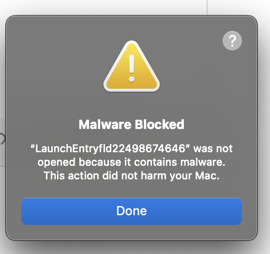 Malware Blocked error