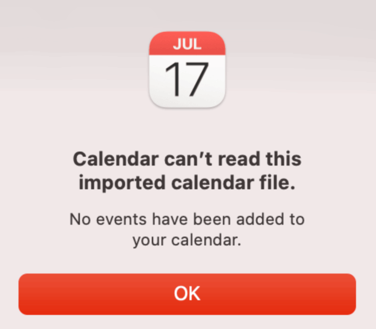 Calendar error