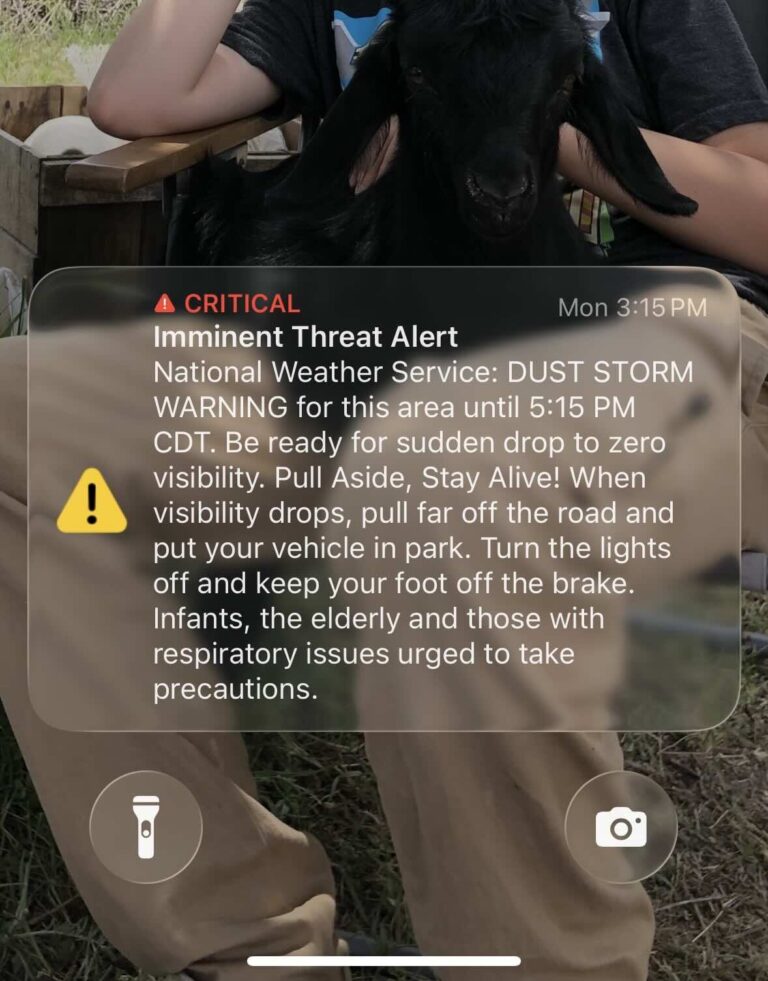 Critical warning message