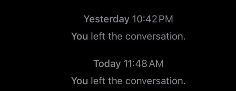 You left the conversation message